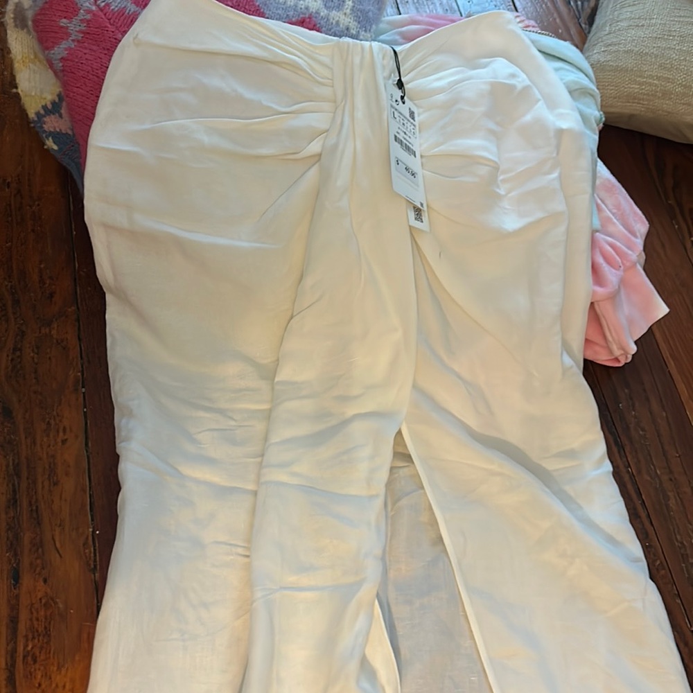 Zara twisted linen skirt
